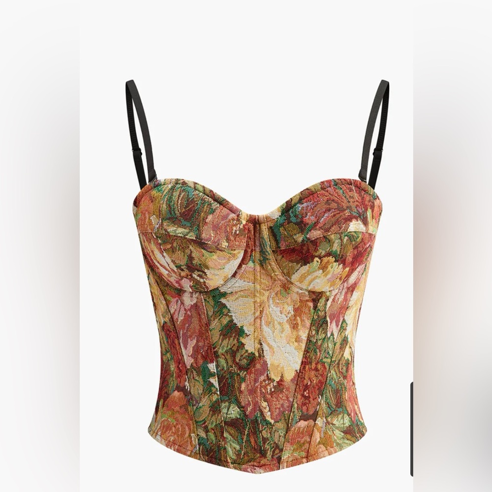 Commense Floral Corset Top - Multicolor